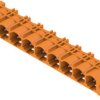 Pin header, 9 pole, pitch 7.62 mm, angled, orange, 1472680000