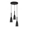 Czarna Lampa Wisząca Solin Z Trzema Kloszami Nad Stolik Kawowy Lp-181/3P Bk...