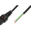 Kabel Zasilający Do Zarobienia 3X1 Open/Iec C13 Prosty M/Ż Czarny Iec-Pc1025...