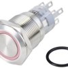TRU COMPONENTS TC-10090960 Przycisk wandaloodporny LAS1-AGQ-22E/R/24V/S, 20 mm, 250 V/AC, 3 A, 1 szt.