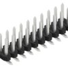 Pin header, 20 pole, pitch 2 mm, angled, black, 10063621