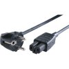 Power cord, Europe, plug type E + F, angled on C15A socket, straight, H05RR-F3G1.0 mm², black, 2 m, 0L06841