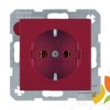 BERKER B.KWADRAT Gniazdo z uziemieniem schuko (samozaciski) czerwony połysk 47438912 HAGER