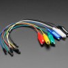 Adafruit Small Alligator Clip to Female Jumper Wire Bundle - 6 Pieces