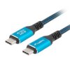 Kabel usb-c m/m usb4 0.5m 240w 8k 60hz czarno-niebieski lanberg CA-CMCM-44CU-0005-BK