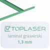 Laminat grawerski 1,3mm biało/zielony 815 formatka 300x150 mm 30x15 cm do obróbki laserowej