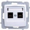 KARO Gniazdo komputerowe podwójne RJ45 kat.5e MMC białe GPK-2S/K/m/00