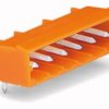 Pin header, 3 pole, pitch 5.08 mm, angled, orange, 231-563/001-000
