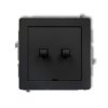 DECO Wyłącznik podwójny świecznikowy w stylu amerykańskim czarny mat 12DWPUS-2 KARLIK