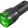Kontrolka LED zielona 22mm z buzzerem 230V AC