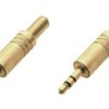 2 Sztuki WTYK MINI JACK 3,5 STEREO ZŁOTY