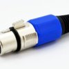 Gniazdo mikrofonowe na przewód XLR 3 pin niebieskie