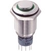 Zip Switch LAS2GQH-22E/G/12V/S/P 16mm IP67 Vandal DPDT Green LED Raised S'Steel