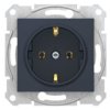 SEDNA Gniazdo pojedyncze z uziemieniem schuko grafitowe SDN3000570 SCHNEIDER ELECTRIC