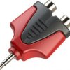 Rozdzielacz wtyk JACK 3.5 stereo - 2x gniazdo RCA ROXTONE