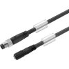 Sensor actuator cable, M8-cable plug, straight to M8-cable socket, straight, 3 pole, 1.5 m, PVC, black, 4 A, 1948650150