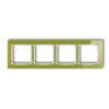 Deco Ramka Poczwórna - Efekt Szkła (Ramka Zielona Spód Biały) Zielony 2-0-Drs-4