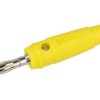 Wtyk bananowy; 4mm; 25.411.3; żółty; 56,5mm; wtykany (gniazdo bananowe 4mm); przykręcany; 24A; 60V; mosiądz niklowany; PVC; Amas