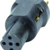 Socket, 5 pole, solder cup, screw locking, straight, 21033412518