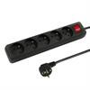 Przedłużacz sieciowy czarny z wyłącznikiem 5x gniazdo 5,0m 3x1,5mm PR-570WSP