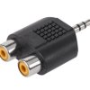 Rozgałęźnik JACK 3.5mm wtyk - 2xRCA gniazdo