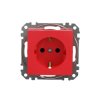 Gniazdo schuko z przesłonami, czerwone, Sedna Design i Elements SDD115021