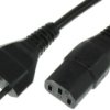 Device connection cable, Italy, plug type L, straight on C13 socket, straight, H05VV-F3G1.0 mm², black, 2.5 m, I/3G-H05VVF3G100-