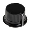 Pokrętło potencjometru oś: 6mm średnica: 28mm Okrągłe Plastik Czarny RS PRO