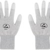 TRU COMPONENTS TC-12539848 Rękawice ESD jasnoszary Rozmiar ubrania: L Włókno poliamidowe, Powłoka PU 1 par(a)