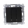Simon 54 Przycisk potrójny (moduł) 10AX 250V szybkozłącza, czarny mat DP31.01/49