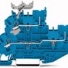 1-wire/1-pin double level terminal, spring-clamp connection, 0.25-4.0 mm², 2 pole, 24 A, 6 kV, blue, 2022-2234