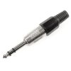 Wtyk Jack 6,3mm stereo, nikiel guma, czarny