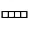 Ramka 4-krotna, szkło czarne, efekt szkła, Sedna Elements SDD361804