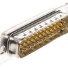 Złącze D-Sub 25-pinowe Męski Proste Montaż na panelu raster 2.76mm Złoto na niklu