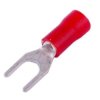 Końcówka widełkowa izolowana M4 czerwona 100szt SGE KWR4