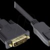 DP-DVI Cable DisplayPort > DVI-D 24+1, black, 1,8m