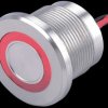 PS193P10YSS1R24L Piezo switch 22 mm, 1A/24VDC, red ring