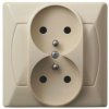 AKCENT Gniazdo podwójne z uziemieniem beżowy GP-2AZ/01 OSPEL