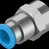 190653 Push-in fitting, straight, with external hexagon, G1/2 <> dia. 1