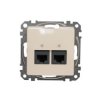 SEDNA DESIGN & ELEMENTS Gniazdo komputerowe 2xRJ45 kat.5e UTP beżowy SDD112452 SCHNEIDER ELECTRIC