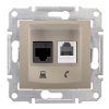 SEDNA Gniazdo telefoniczno-komputerowe RJ11 RJ45 kat.6 satyna SDN5200168 SCHNEIDER ELECTRIC