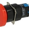 Przełącznik; bezpieczeństwa; przyciskowy; LAS1-AM-11R; ON-(ON); grzybkowy; 1 tor; czerwony; bez podświetlenia; monostabilny; do