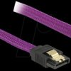 83695 SATA 6 Gb/s 30-cm purple angled/straight metal cable