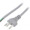 Kabel: 3X1mm2, Przewody,Sev-1011 (J) Wtyk, 1,8M, 10A Lt-313 H05vv-F 3X1.0 Gry...