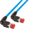 Patch cable, RJ45 plug, angled to RJ45 plug, angled, Cat 6A, S/FTP, LSZH, 0.5 m, blue, K4137BL.0,50