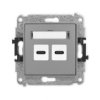 Icon Mechanizm Gniazda Podwójnego 2Xusb C-C Szary Mat 27Igusb-8