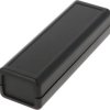 ABS device enclosure, (L x W x H) 114 x 36 x 25 mm, black (RAL 9005), IP54, 1593DBK