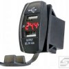 Ładowarka USB 5V;4.8A;2x2.4A;12-24V z woltomierzem;czerwony;37.2x21.2mm