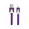 KABEL USB MICRO A-B 1M PLASKI OPLOT FIOL