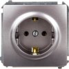 Simon Basic Gniazdo pojedyncze SCHUKO z/u 16A IP20 stal inox BMGSz1.01/21